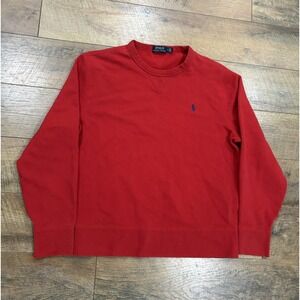 Polo Ralph Lauren Crewneck Sweatshirt Embroidered Pony Red Large Pullover